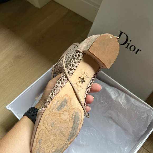 CHRISTIAN DIOR Suede Calfskin Fishnet Naughtily-D Ankle Boot Nude sz 37 - Picture 8 of 8
